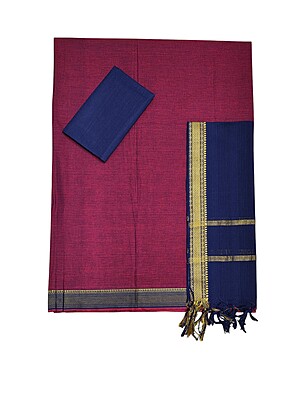 Wine Solid cotton silk Unstitched Salwar Suit Fabric with Dupatta Wine Solid cotton silk Unstitched Salwar Suit Fabric with Dupatta