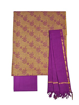 Mustard & Purple Handloom South Cotton Unstitched Salwar Suit Set with Dupatta for Women Mustard & Purple Handloom South Cotton Unstitched Salwar Suit Set with Dupatta for Women