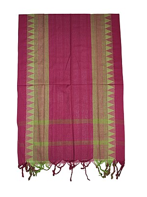 Maroon & Green Handloom Mangalagiri Cotton Plain Unstitched Salwar Suit with Temple Border for Women Maroon & Green Handloom Mangalagiri Cotton Plain Unstitched Salwar Suit with Temple Border for Women