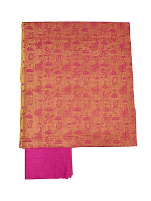 Pink Unstitched Solid Salwar Suit Fabric with Dupatta