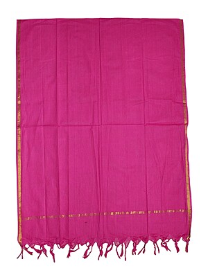 Pink Unstitched Solid Salwar Suit Fabric with Dupatta