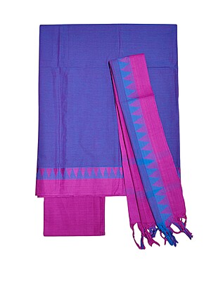Dark Pink Unstitched Solid Woven Salwar Suit Fabric with Dupatta