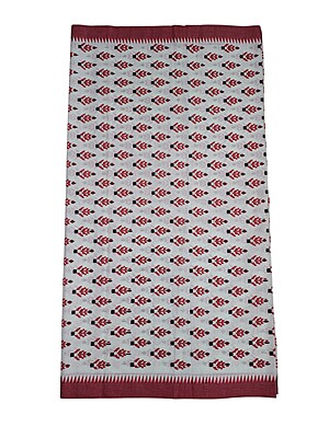 Red & White Handloom Mangalagiri Cotton Plain Unstitched Salwar Suit with Temple Border for Women Red & White Handloom Mangalagiri Cotton Plain Unstitched Salwar Suit with Temple Border for Women