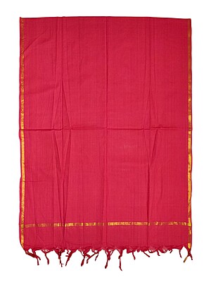 Red & White Handloom Mangalagiri Cotton Plain Unstitched Salwar Suit with Temple Border for Women Red & White Handloom Mangalagiri Cotton Plain Unstitched Salwar Suit with Temple Border for Women