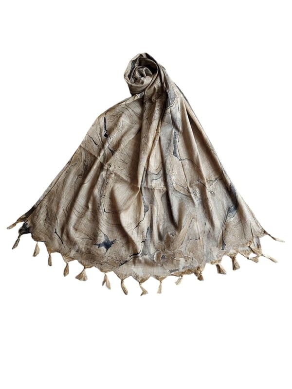 Black Marble Print Cotton Silk Dupatta Black Marble Print Cotton Silk Dupatta