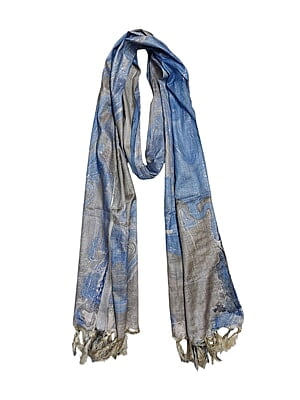Indigo Marble Print Cotton Silk Dupatta Indigo Marble Print Cotton Silk Dupatta