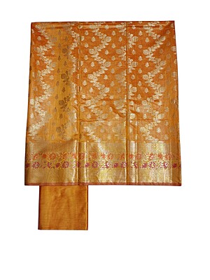 Mustard Unstitched Banarasi Cotton Silk Dress Material for Women Mustard Unstitched Banarasi Cotton Silk Dress Material for Women