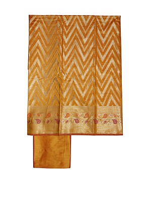 Yellow Banarasi Cotton Silk Unstitched Salwar Suit Dress Material for Women Yellow Banarasi Cotton Silk Unstitched Salwar Suit Dress Material for Women