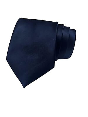 Navy Blue Solid Microfiber Silk Necktie