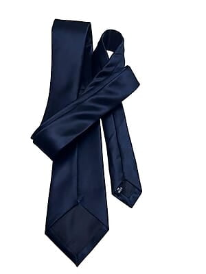 Navy Blue Solid Microfiber Silk Necktie