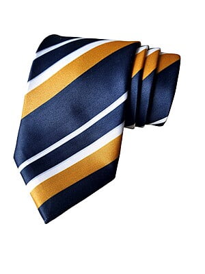 Navyblue & Golden Striped Necktie Navyblue & Golden Striped Necktie