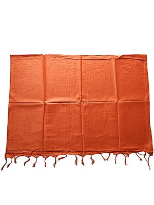 Orange Cotton Silk Solid Dupatta