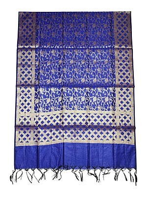 Pink & Blue Unstitched Banarasi Cotton Silk Dress Material with Dupatta for Women Pink & Blue Unstitched Banarasi Cotton Silk Dress Material with Dupatta for Women