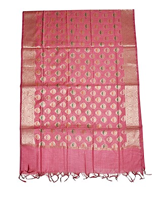 Baby Pink Banarasi Silk Unstitched Suit Set for Women Baby Pink Banarasi Silk Unstitched Suit Set for Women