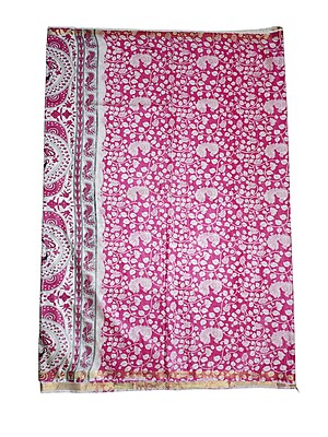 Pink Kalamkari Cotton Silk Saree with Unstitched Blouse for Women Pink Kalamkari Cotton Silk Saree with Unstitched Blouse for Women