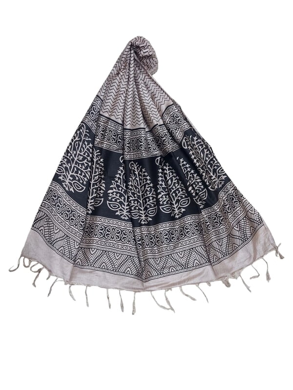 Pink & Blue Batik Print Cotton Silk Dupatta Pink & Blue Batik Print Cotton Silk Dupatta