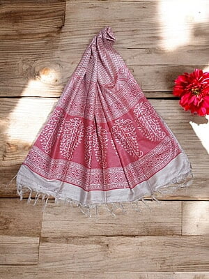 Yellow & Black Batik Print Cotton Silk Dupatta Yellow & Black Batik Print Cotton Silk Dupatta