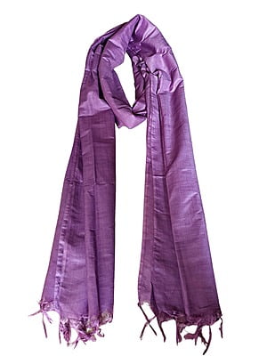 Purple Cotton Silk Solid Dupatta Purple Cotton Silk Solid Dupatta