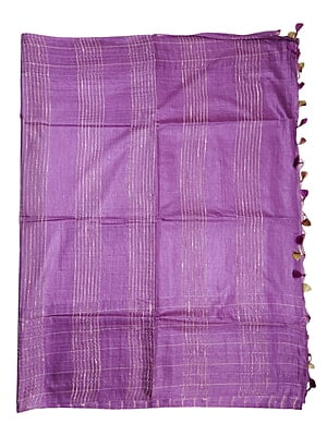Dark Purple Woven Kota Silk Saree with Running Blouse Dark Purple Woven Kota Silk Saree with Running Blouse