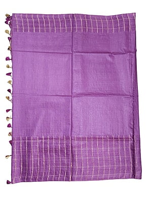 Dark Purple Woven Kota Silk Saree with Running Blouse Dark Purple Woven Kota Silk Saree with Running Blouse