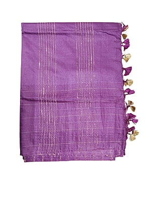 Dark Purple Woven Kota Silk Saree with Running Blouse Dark Purple Woven Kota Silk Saree with Running Blouse