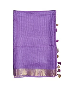 Lavender Plain Kota Silk Saree with Running Blouse Lavender Plain Kota Silk Saree with Running Blouse