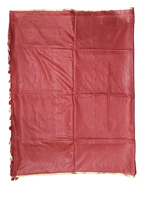 Maroon Woven Kota Silk Saree with Running Blouse