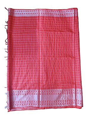 Maroon with Silver Woven Kota Silk Saree with Running Blouse Maroon with Silver Woven Kota Silk Saree with Running Blouse
