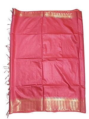 Pink with Golden Woven Kota Silk Saree with Running Blouse Pink with Golden Woven Kota Silk Saree with Running Blouse