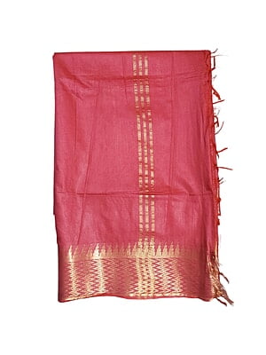 Pink with Golden Woven Kota Silk Saree with Running Blouse Pink with Golden Woven Kota Silk Saree with Running Blouse