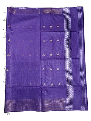 Purple Woven Kota Silk Saree with Running Blouse