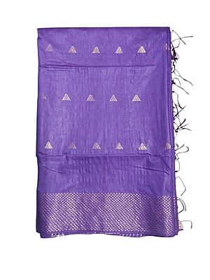 Purple Woven Kota Silk Saree with Running Blouse