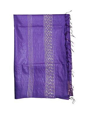 Purple Woven Kota Silk Saree with Running Blouse