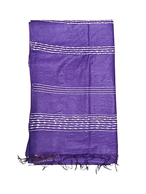 Purple Woven Kota Silk Saree with Running Blouse