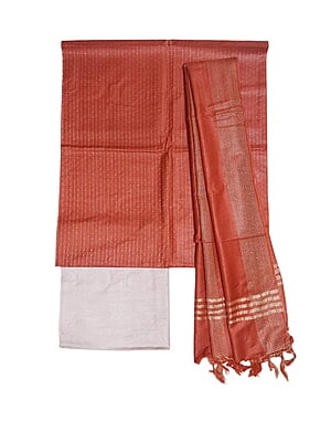 Red Unstitched Solid Woven Salwar Suit Fabric with Dupatta Red Unstitched Solid Woven Salwar Suit Fabric with Dupatta