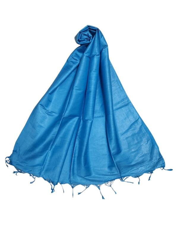 Turquoise Cotton Silk Solid Dupatta Turquoise Cotton Silk Solid Dupatta