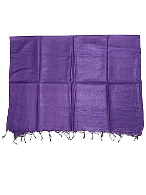 Dark Purple Cotton Silk Solid Dupatta