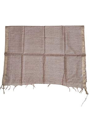 Khaki Cotton Silk Solid Dupatta