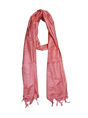 Peach Cotton Silk Solid Dupatta Peach Cotton Silk Solid Dupatta