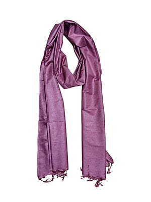 Light Plum Cotton Silk Solid Dupatta