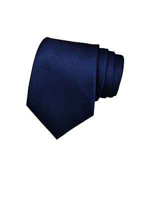 Blue Solid Microfiber Silk Necktie