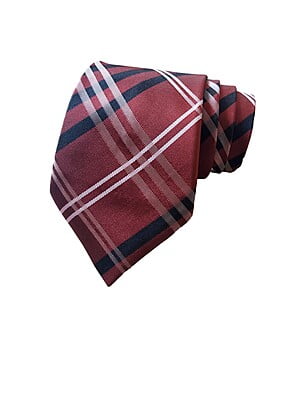Burgundy Striped Necktie with Pocket Square Burgundy Striped Necktie with Pocket Square