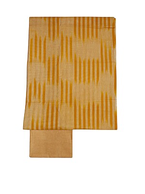 Mustard Pochampally Ikkat Cotton Unstitched Salwar Suit Dress Material with Dupatta