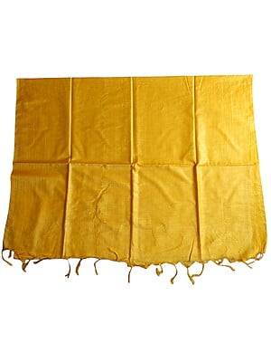 Yellow Cotton Silk Solid Dupatta